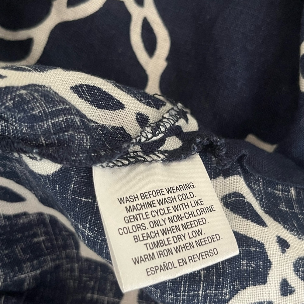 Charter Club Navy and White Tunic Top - Picture 5 of 6